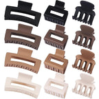 3 Styles Hair Clips for Women Small Medium Big Claw Clips for Thin Thick Hair 12 Pcs Hair Claw Clips Hair Clips Combination Hair Accessories for Women (Brown)