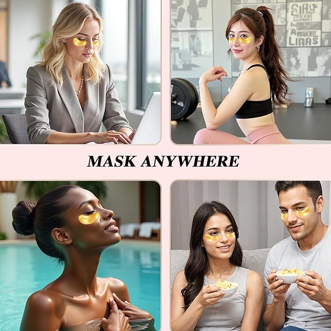 Under Eye Patches (24 Pairs) - Stocking Stuffers, Gifts for Women- 24K Gold Under Eye Masks for Dark Circles, Puffy Eyes, Undereye Bags, Wrinkles - Rejuvenating & Revitalizing Eye Skincare Treatment