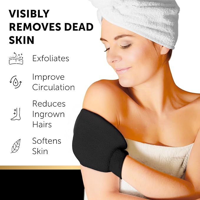 VALITIC 2 Pack Kojic Acid Vitamin C & Retinol Soap Bars for Dark Spot Bundle with 2 Black Exfoliating Gloves for Body Scrubs