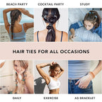 Kitsch Spiral Hair Ties for Women - Creaseless and Dent-free Coil Hair Ties No Damage, Phone Cord Coils | Made of Flexible and Durable Plastic | Ideal Gifts for Women - 4pcs (Brunette)
