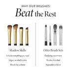 LAURA GELLER NEW YORK Shadow Skills 4-Piece Brush Set - Essential Eyeshadow Brushes - Pack of 4