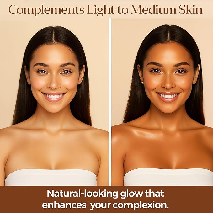 Hydrating Self Tanning Drops – LIGHT/MEDIUM – Face & Body Tint with DHA, Hyaluronic Acid, Squalane & Niacinamide – Natural-Looking Tan – MYSTERE BEAUTE – 1 fl oz