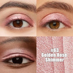 evpct Gold Rose Shimmer Cream Eye Shadow Sticks Brightener Pencils for Women, Rose Silky Eyeshadow Applicator Stick Pen Waterproof, Blendable Crease-Proof Stick Eyeshadow Shimmer Eye Makeup 63