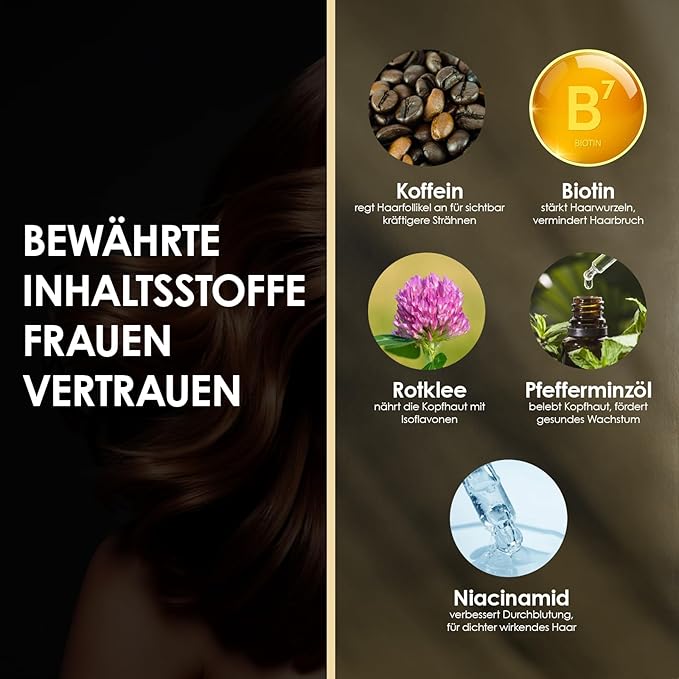 ThickTails Hair Growth Shampoo for Women with Biotin, Caffeine and Saw Palmetto, Sulfate Free Thickening Shampoo for Thinning Hair, Fuller Looking Volume, Stronger Feeling & Scalp Support, 8.45 fl oz