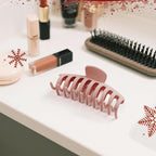 TOCESS Hair Claw Clips for Women - Large 8PK Neutral Matte Jumbo Square Hair Clips for Thick, Thin, Long, Short, Curly Hair Girls, Big Jaw Clip Set for Daily Use (Rosewater Pink)