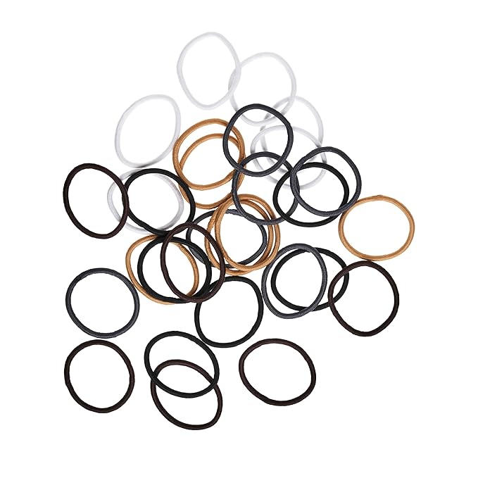 Goody Ouchless Elastic Hair Ties - 30 Ct, Assorted Neutral, 4MM Rubber Bands for Hair, Pain-Free Hair Accessories for Women & Men, Made for Long-Lasting Braids, Ponytails, All Hair Types