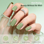 18ml Sage Green Nail Polish Large Volume Quick Drying Nail Polish, Fast Drying and Long Lasting Color Nail Art DIY Home Manicure Gift for Women