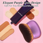 75MM Extra Large Self Tanner Kabuki Makeup Brush – Ultra Soft Dense Vegan Bristles for Body Makeup, Bronzer & Foundation–Applies Tanning Mousse, Lotion & Self Tanner–Purple, Wet & Dry