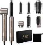 Hair Dryer Brush,Blow Dryer Brush with Attachments,110000 RPM Curly Twist 6 in 1 Air Style, Professional Ionic Hair Styling Tool, Left & Right Air Curler, Volumizer