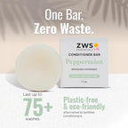Peppermint Breeze Conditioner Bar, Vegan Solid Hair Conditioner for Oily Hair, Dandruff & Psoriasis, with Refreshing Peppermint, Zero Waste, Travel-Friendly