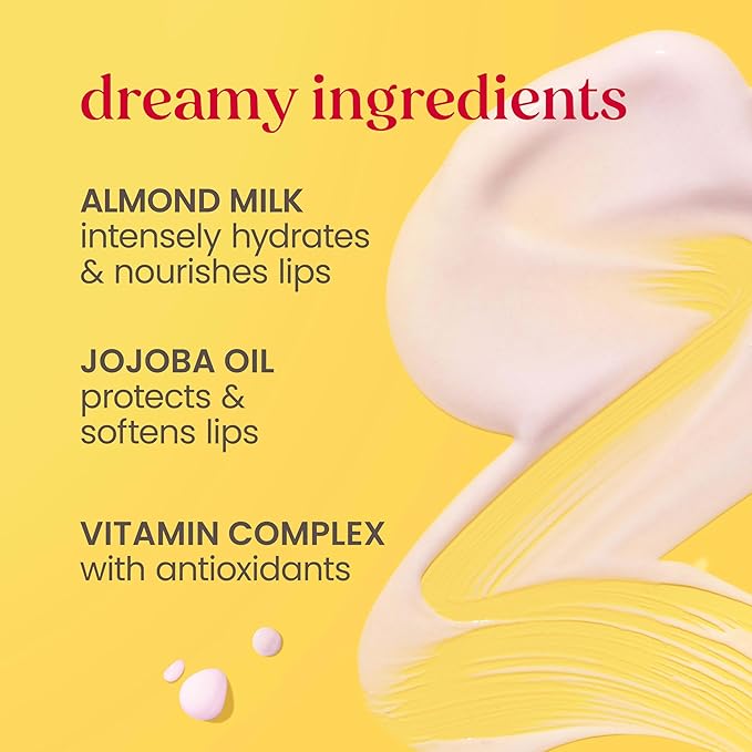 Burt’s Bees Stocking Stuffers, Lip Milk, Daily Lip Moisturizer, Sweet Strawberry, Vitamin Enriched Moisturizing Lip Balm with Almond Milk and Jojoba Oil, Hydrating for Softer Lips, 1 Tube, 0.34 Fl Oz