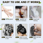 IIIMEIDU Hair Dye Shampoo 3 in 1 for Grey Coverage, Herbal Ingredients Shampoo Hair Dye for Women Men 500ml