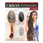 CRISAN Everlasting Hair Brush, Hand Carved Oak Wood and Resin Handle, 3 Interchangeable Bristles - Mixed, Boar, and Nylon (Garnet)