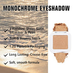 evpct Gold Single Eye Shadow Palette Makeup for Older Women, Gold Bronze Copper Brown Shimmer Glitter Sparkly Metallic Cream Eyeshadow Palette Brightener Makeup, High Pigment Monochrome Mini Eyeshadow