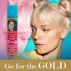 Jerome Russell Temporary Hair Color Spray, Gold - Intense Spray-On Temporary Hair Color, Fast-Drying, Non-Sticky, Travel Size, Instant Vivid Color, 2.2 oz
