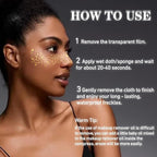 Glitter Freckles, Holographic Face and Body Glitter Tattoo Sparkle for Women Gold Glow Cosmetic Star Makeup Accessories for Festival Rave (12pcs Gold)