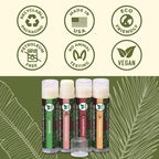 Earth's Daughter Vegan Lip Balm Stocking Stuffers 4-pack, Beeswax Free Lip Balm, Natural, Organic Flavors - Assorted Flavors, Plant Based Vegan Chapstick, Moisturizer