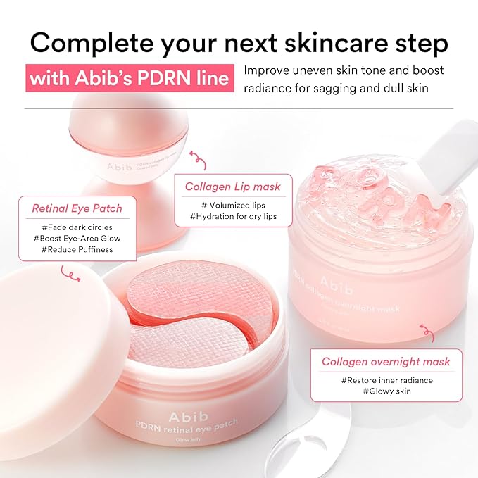 Abib Pink Me Up Pdrn 3 Step Glow Kit | Overnight Firming Jelly Mask, Korean Skincare Set for Glass Skin Routine
