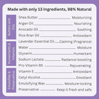 RaGaNaturals Lavender Shea Butter Hand and Body Lotion, 16 Fl Oz - Moisturizing, Plant-Based, Vegan, with Argan, Avocado Oil & Vitamin E