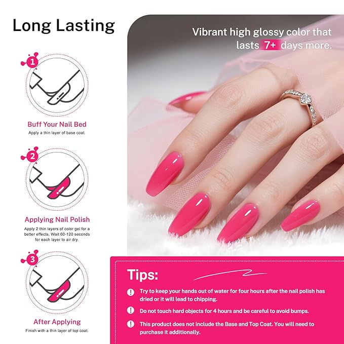 16.5ml Rose Pink Nail Polish Large Volume Quick Dry Nail Polish, Long Lasting Shine, Fingernail Toenail Nail Art DIY Home Travel Nail Art Gift