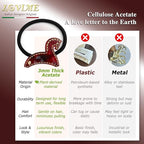 2026 Original Italian Designed Christmas Hair Tie for Women, Plant-Based Acetate Ponytail Holders for Girls, Handmade Christmas Hair Elastic Band With Gift Box-Steed Whisper