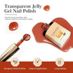 CANNI 6 Colors 9 Ml Jelly Brown Gel Nail Polish Set- Jelly Neutral Transparent Dark Red Orange Colors Sheer Kit, Soak Off LED Nail Gel Manicure DIY at Home Salon Gifts