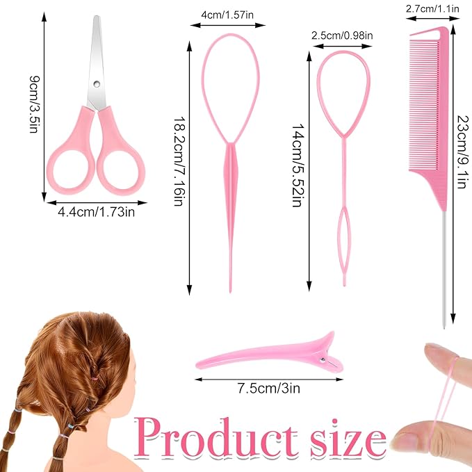 BESARME 1000pcs Mini Rubber Bands, Colorful Elastic Hair Ties with 6pcs Styling Tools for Baby Girls' Hair Accessories, Christmas Gifts