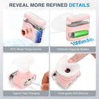Eye Steamer for Dry Eyes Relief,Portable Electric Heated Steam Therapy Wand Machine with Moist Heat for Natural Tears Restore,Dry Eye Mist Sprayer with Warm Compress and 3 Level-Heat (Pink)