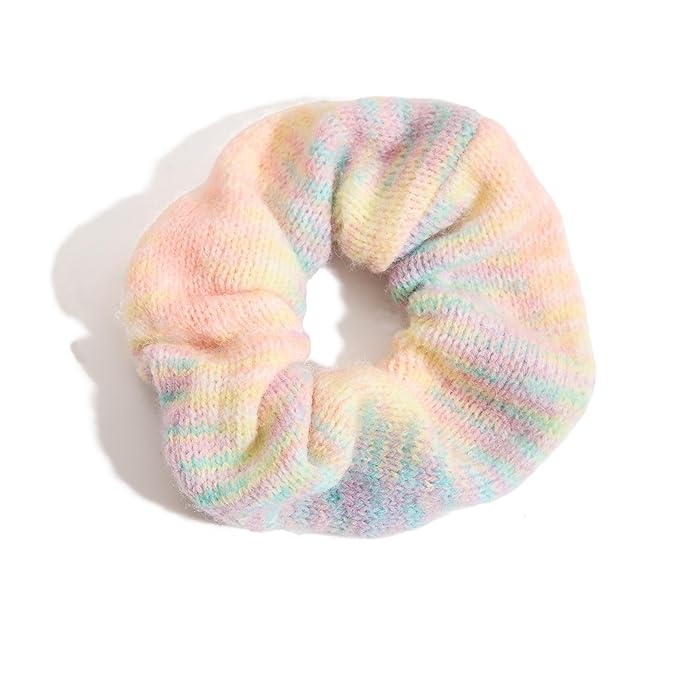 Thick Large Pink Hair Scrunchie for Women Soft Knit Scrunchie Everyday Stylish Tie Dye Hair Accessories