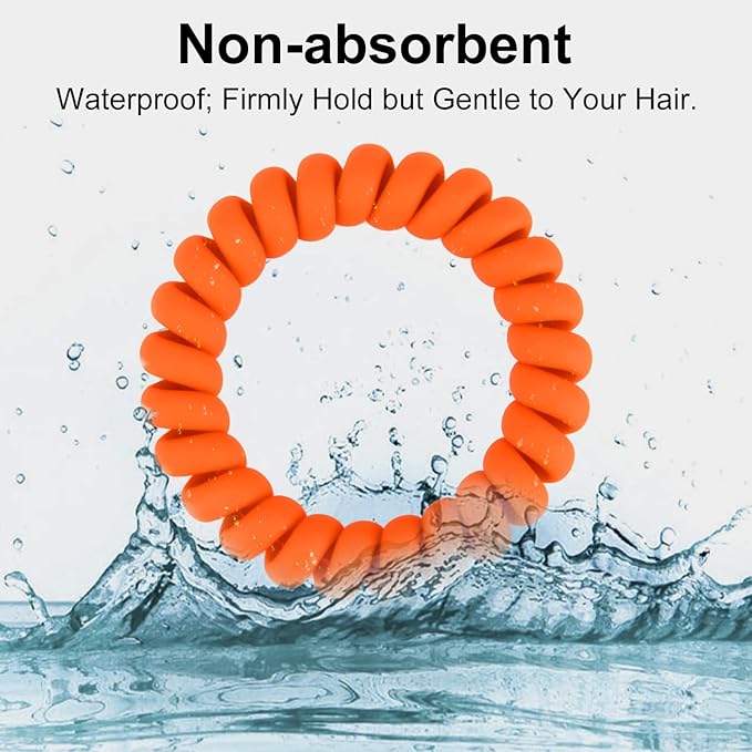 JessLab Spiral Hair Ties for Women, 10-Pack Traceless No-Damage Ponytail Holders, Coils Hair Bands for Girls, Assorted Colors