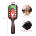 SIMETRA Wooden Paddle Hair Brush Unique Pattern Guinean Ovangkol Hardwood Bristles Hair Brushes for Women Wet Brush Detangling Brush for Scalp Massage for Men Kids for All Hair Types (Cheetah)