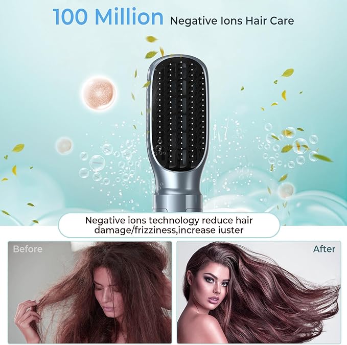 Hair Dryer Brush, Blow Dryer Brush with Attachments,110000 RPM Curly Twist 6 in 1 Air Style, Professional Ionic Hair Styling Tool, Left & Right Air Curler, Volumizer
