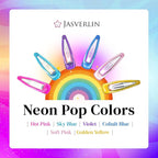 48 Pcs Snap Hair Clips 2 Inch, Y2k Cute Metal Hair Barrettes Non Slip, Colorful Hairclips for Women Girls Kids Fine Hair Styling Accessories (Neon Pop)