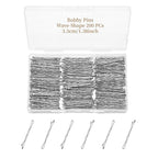 200 Pcs 1.38 Inch Wave-Shaped Bobby Pins Silver Metal Hair Pins Hair Accessories for Women Stylists Hair Sticks Girl