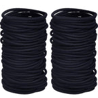 TecUnite 200 Pieces Elastics Hair Ties Ponytail Holders 4MM Rubber Bands for Hair Pain-Free Head Accessories for Women Men(Black)