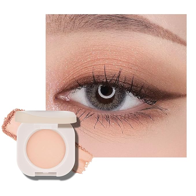 KYDA Single Matte Eyeshadow, Light Apricot Peach Eyeshadow, Ultra-fine Smooth Powder, Lightweight Blendable Formula, Warm Tone Eyes Makeup, Autumn Apricot