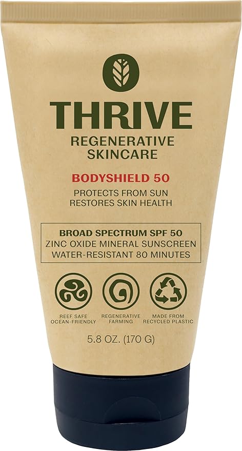 Thrive Natural Care Reef Safe Sunscreen SPF50 - Hawaii 104 Reef Act Compliant - Mineral Sunscreen Non-Nano Zinc Oxide - Vegan, (5.8 Oz (Pack of 1))