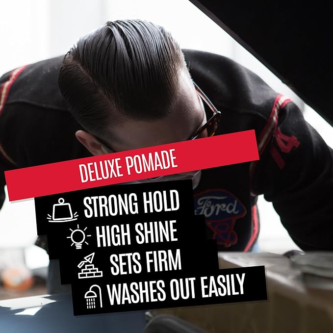 Uppercut Deluxe Barbers Collection Deluxe Pomade, 10.5 oz / 300g - Strong Hold, High Shine Hair Pomade – Water-Based, Easy Washout – Classic Barber Styling for Slick Backs, Side Parts & Pompadours