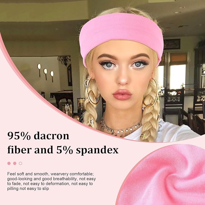 12 Pcs Stretchy Sport Headbands for Women,Absorbed Sport Headband Soft Twist Knotted Headbands for Yoga, Workout Daily Life