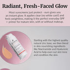 Vibriance Sheer Zinc Sunscreen - Tinted Sunscreen for Face SPF 50, Lightweight Facial Moisturizer with Niacinamide, Hyaluronic Acid - 1.7 fl oz