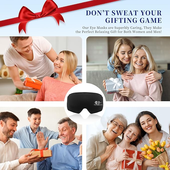 Cooling Eye Mask for Puffy Eyes, Gel Eye Mask, Cold Compress for Puffiness, Migraines, Headache, Dark Circles, Reusable, Flexible, Cooling Sleep Mask Long-Lasting Comfort for Men Women