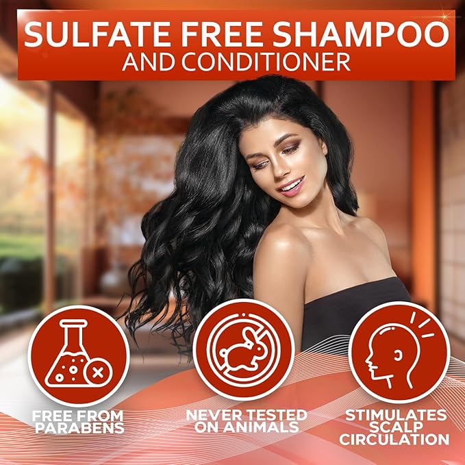 Batana Oil Shampoo and Conditioner Set - Thickening Hair Products for Women and Men - For Strengthening and Volumizing Fine and Thinning Hair - Sulfate Free with Biotin and Keratin for a Fuller Look