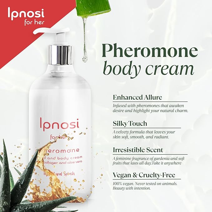Ipnosi Pheromone Body Cream for Women, Sensual Hand & Body Moisturizer, Long-Lasting Fragrance with Essential Oils, 100% Vegan & Cruelty-Free by Natural Splash - 8.45 Fl Oz