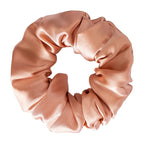 Silk Scrunchies for Women, 100% Mulberry Silk Hair Ties No Damage, Gentle No-Pull Elastic Ponytail Holders, 1Pc (Rose Gold)