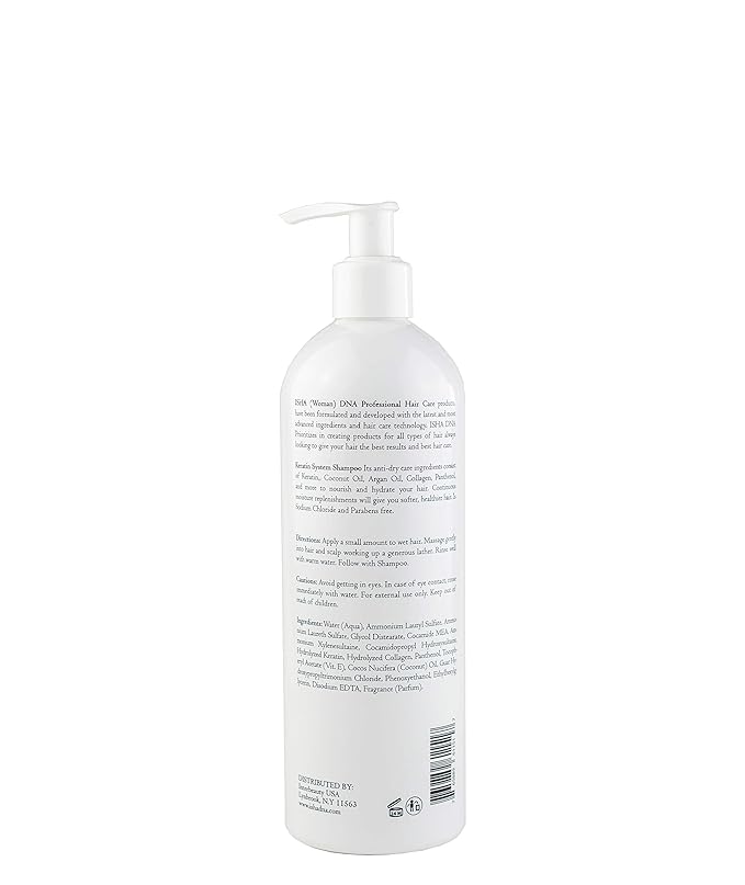 Keratin Treatment System Shampoo - Sulfate and Paraben-Free, Coconut Oil Infused for All Hair Types (16 Fl oz)