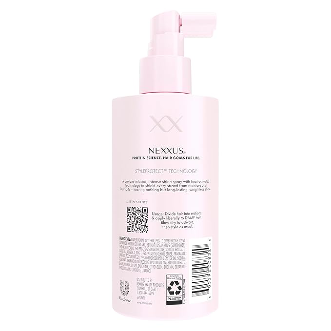 Nexxus Epic Shine Anti-Humidity Spray Heat Protection for Long Lasting, Weightless Shine, with StyleProtect Technology 8 oz