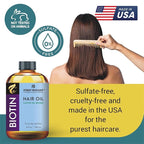 First Botany Biotin Castor Oil Encourages Hair Growth, Scalp & Hair Strengthening Serum, Nourishing Treatment for Split Ends, Dry Scalp, Safe for All Hair Types, 4 fl oz
