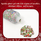 MEICOLY Christmas Face Body Glitter Gel,Christmas Hair Glitter,Christmas Accessories Stocking Stuffers Gift Decorations,Festival Face Glitter Makeup for Women Kids Girls,Chunky Glitter Face Paint