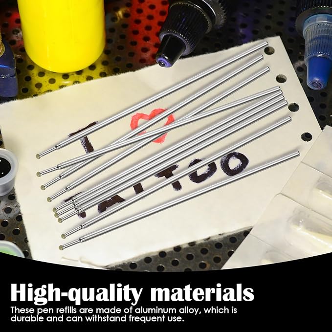 20pcs Tattoo Stencil Pen Refills, Fine Point Skin Marking Pen Tattoo Outline Microblading - Aluminum Alloy Core for Artists（RED)