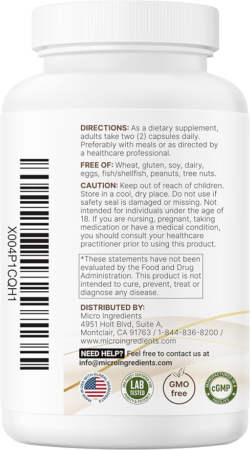 Micro Ingredients Hair Growth Vitamins for Women & Men, 120 Capsules | 14-in-1 Formula with Biotin, Collagen, Keratin, Saw Palmetto & More | Thicker, Fuller, Nourishes Thinning & Loss Hair Support